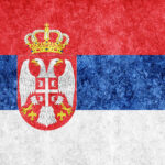 Флаг Сербии с гербом