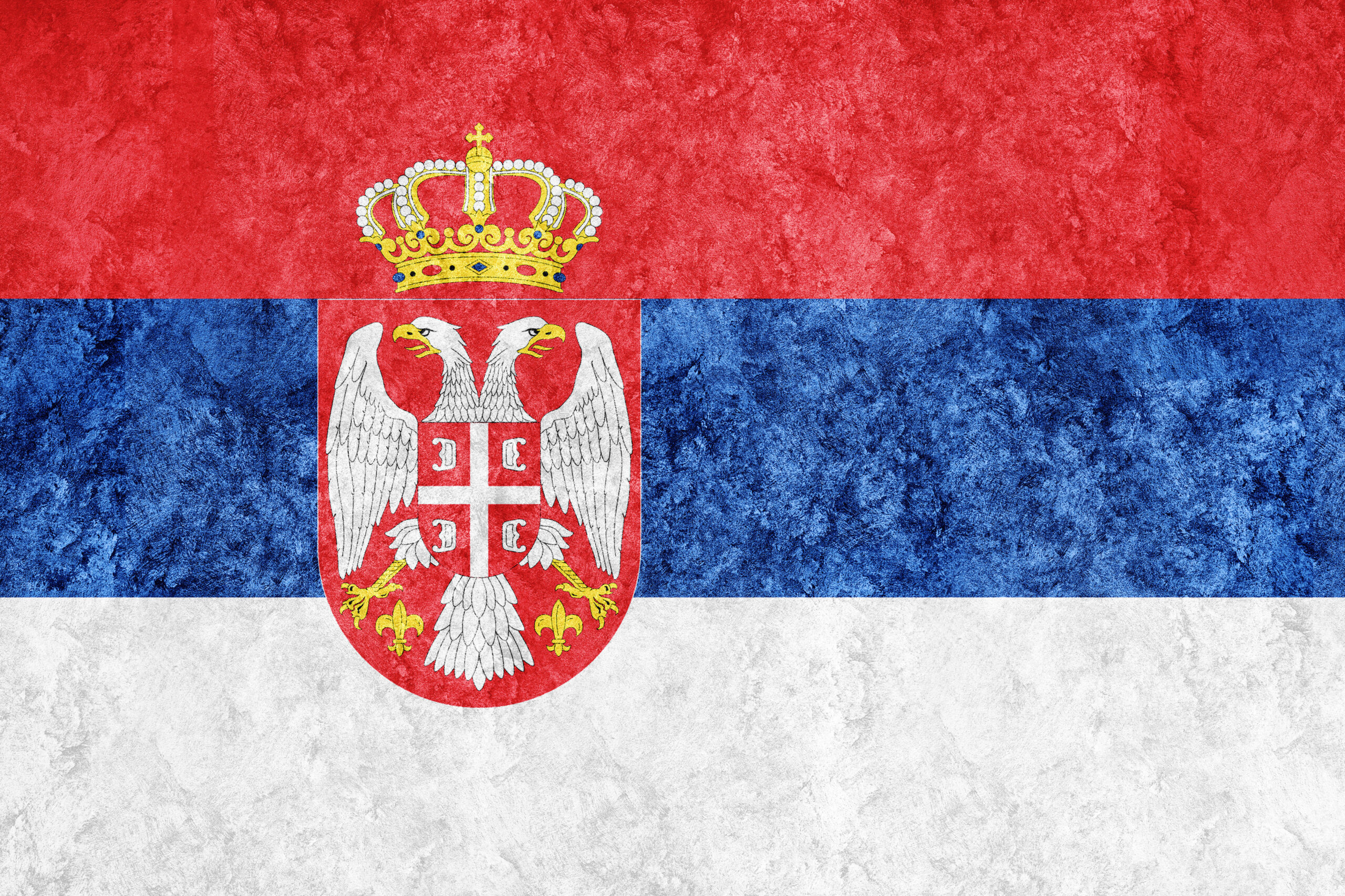 Флаг Сербии с гербом