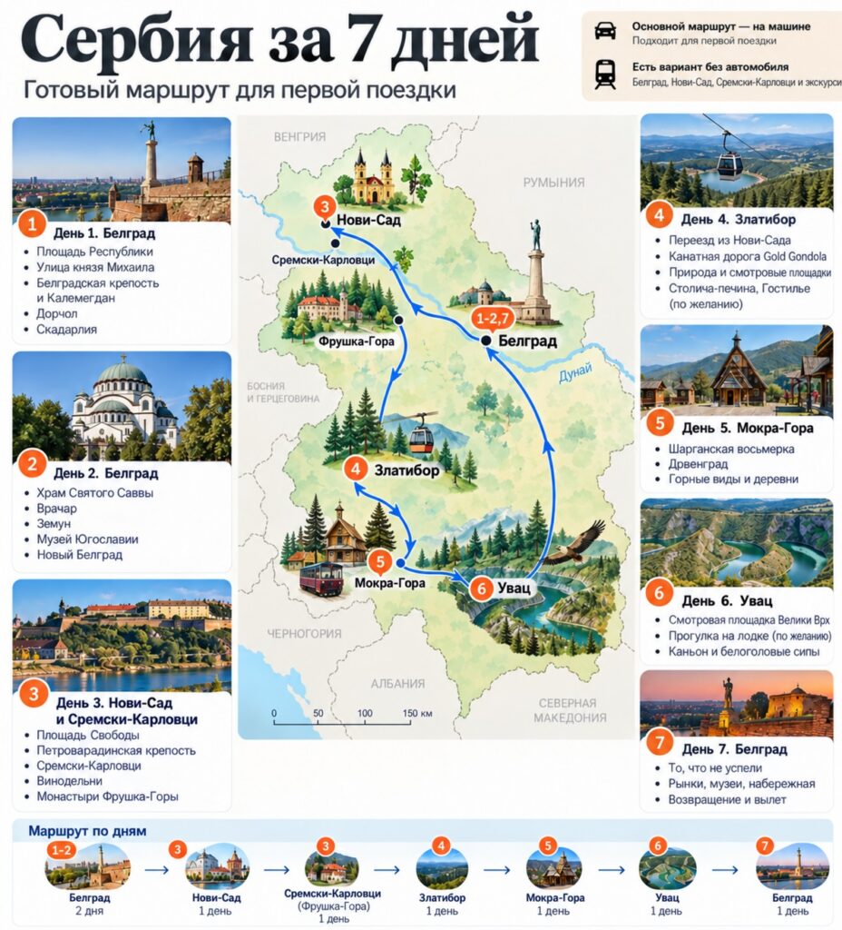 Маршрут; Сербия за семь дней